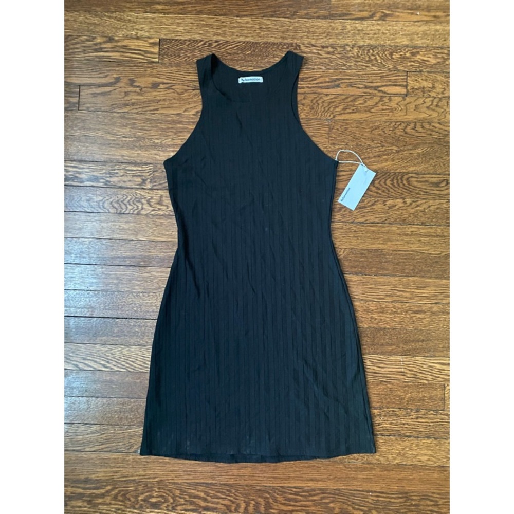 NWT REFORMATION BLACK RIBBED MEL DRESS M